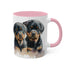 Rottweiler Pupies - Color Accent Mugs, 11oz